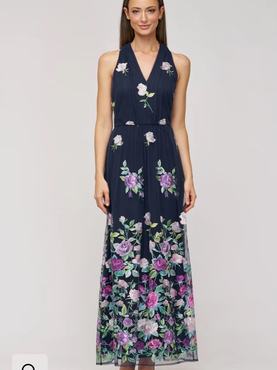 JS Collections Dresses & Skirts - JS Collections Floral Dessie Halter Dress Gown Embroidered size 4 NWT